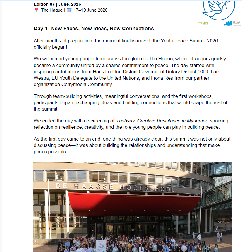 #7 Youth Peace Summit Newsletter